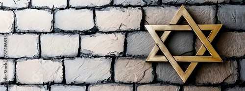 Jewish Star of David on Flag photo