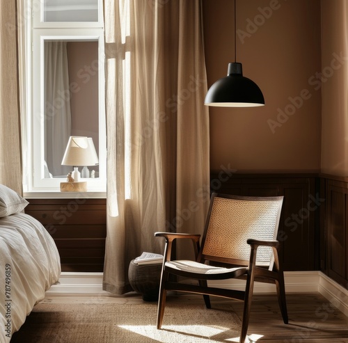Bedroom With Bed, Chair, and Window