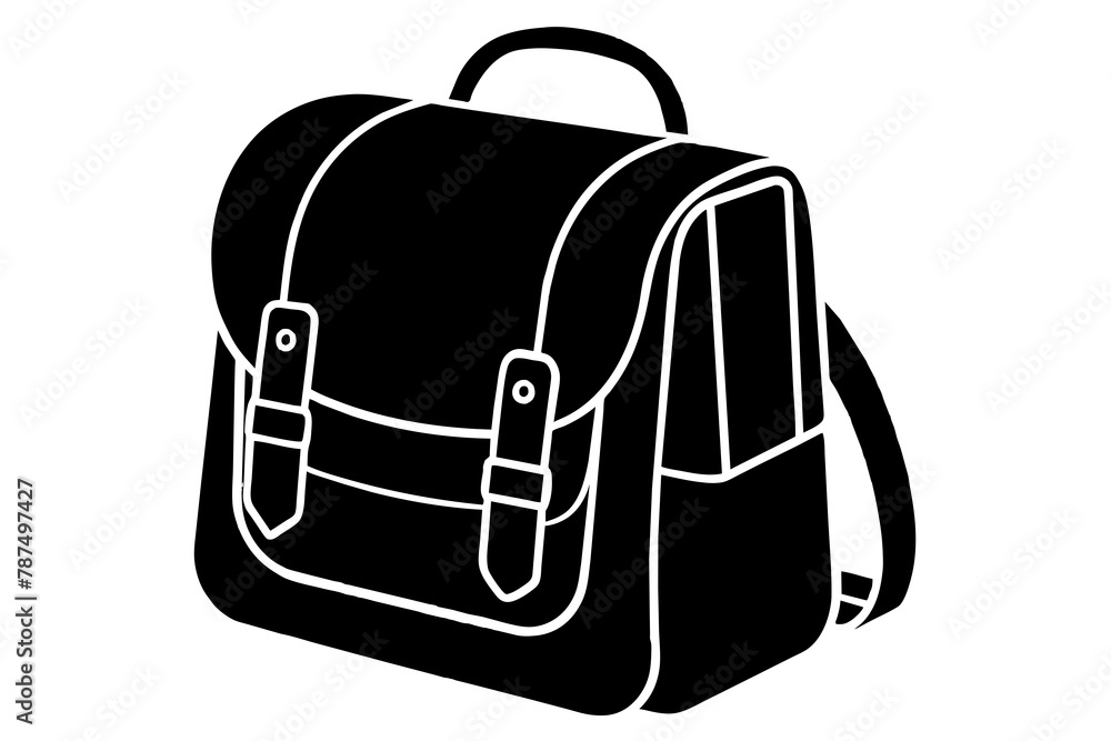 School bag, vector icon, on white background School bag, vector icon, on white background
