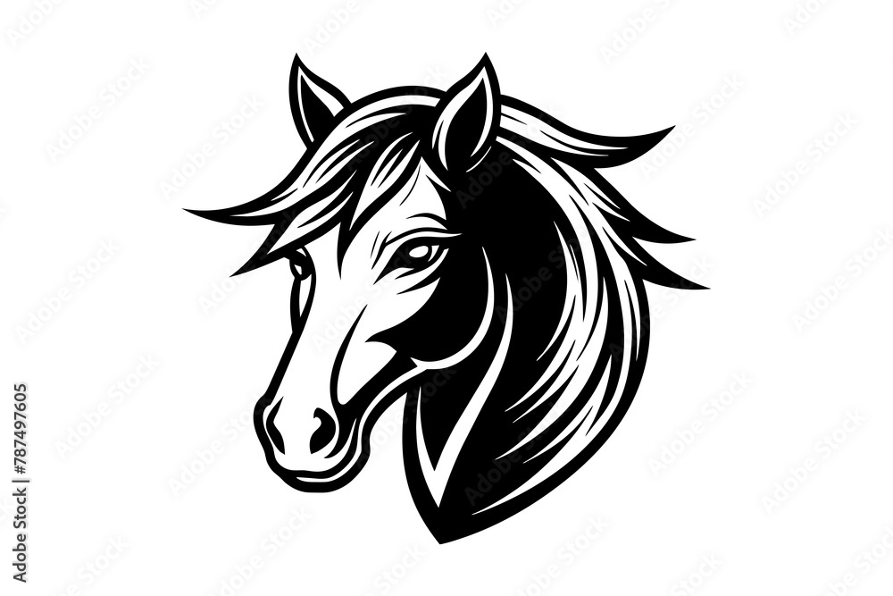 Horse head logo template vector silhouette 