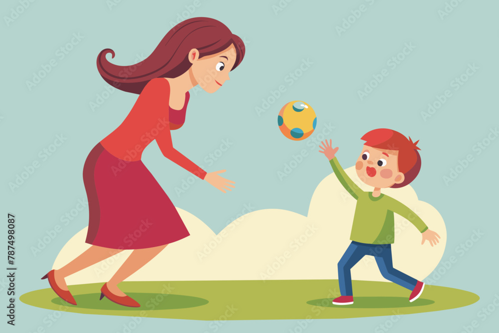 Mom, drop ball vector illustration Mom, drop ball vector illustration