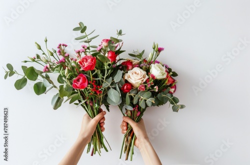 Person Holding Bunch of Flowers