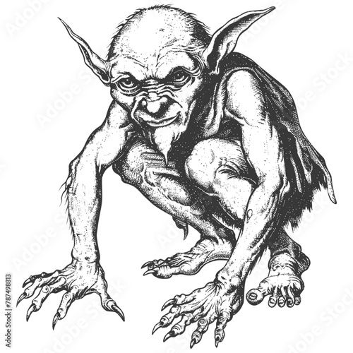 goblin images using Old engraving style