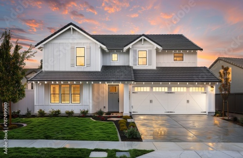 Home Silhouetted Against Stunning Sunset