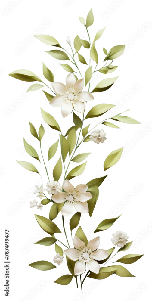Obraz premium PNG Olive color flower pattern plant.