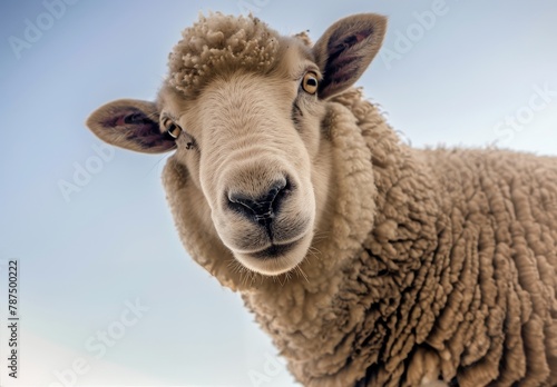 Close Up of Sheep Staring at Camera © olegganko