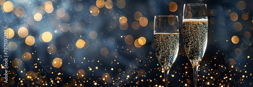 Two Glasses of Champagne on Table