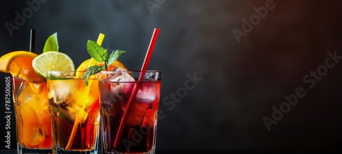 Three Glasses Filled With Different Types of Drinks