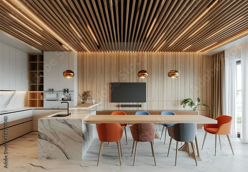 Dining Room With Table and Chairs