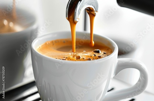 A Cup of Coffee Being Filled With Liquid