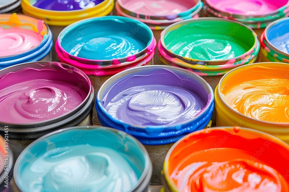 Color Splash: Vivid Paint Tins in a Row Color Splash: Vivid Paint Tins in a Row
