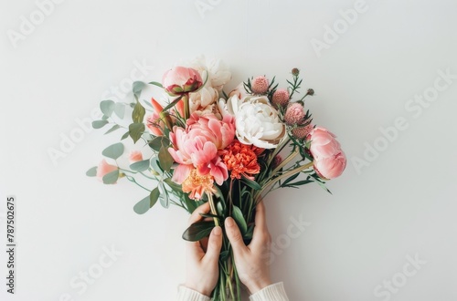 Person Holding a Bunch of Flowers