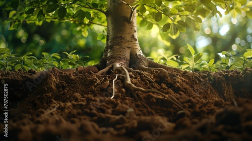 tree roots in soil photo