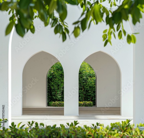 Couple of Archways With Trees in the Background