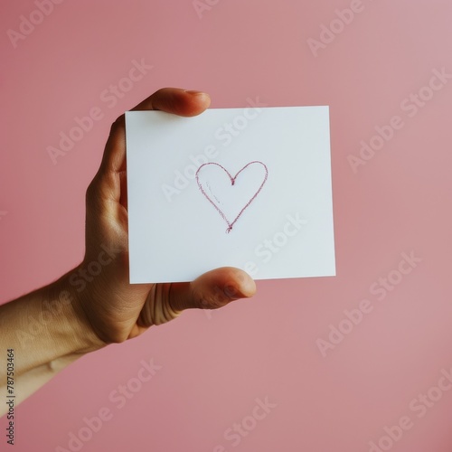Person Holding Card With Heart Drawing