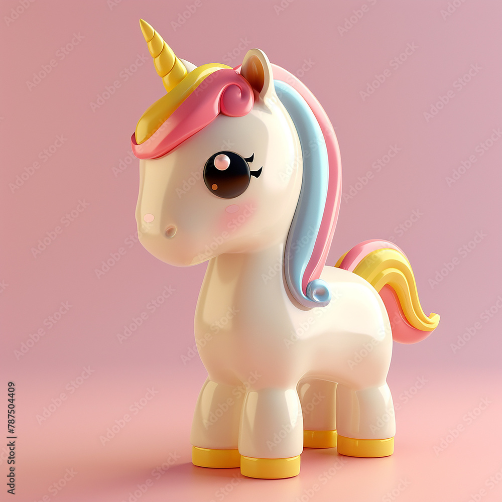 3d rendered photo of cute unicorn