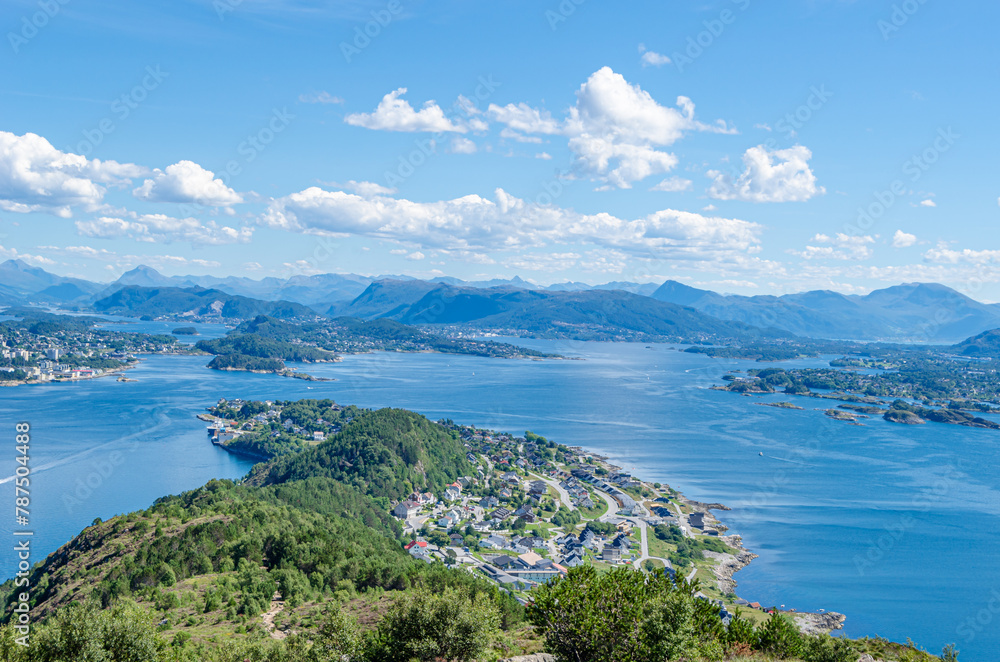 Aerial view of the town of Alesund, Norway Aerial view of the town of Alesund, Norway