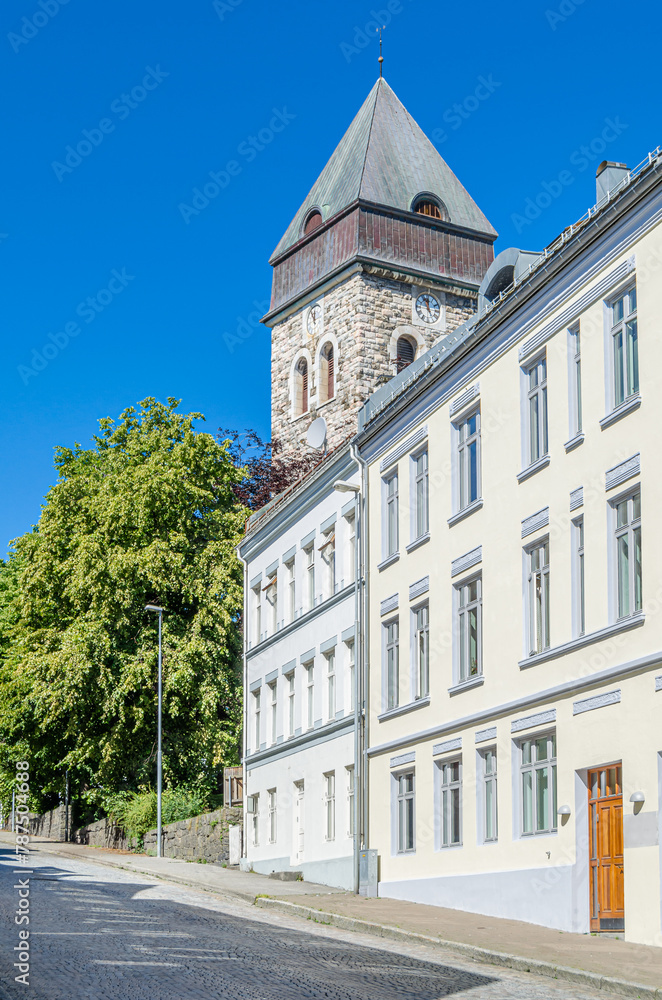 Obraz premium View of buildings in Alesund, Norway, city known for Art Nouveau architecture
