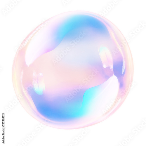 PNG isolated single bubble effect, transparent background