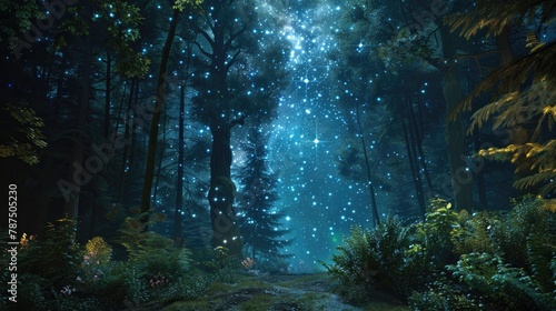 Viewing stars in a forest under ambient lighting