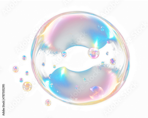 PNG isolated single bubble effect, transparent background photo