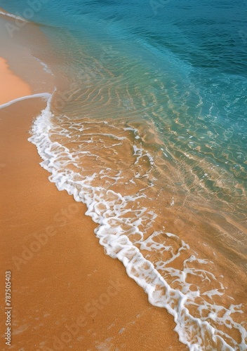 Aerial View of Beach With Incoming Waves