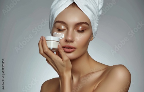 Woman Drying Hair With Towel