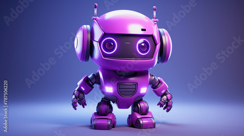 illustration of a cute purple colored robot © Claudia Nass