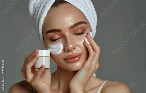 Woman Drying Hair With Towel