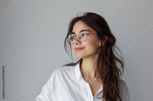 Woman Wearing Glasses and White Shirt