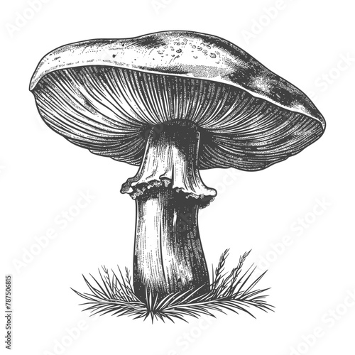 mushroom images using Old engraving style
