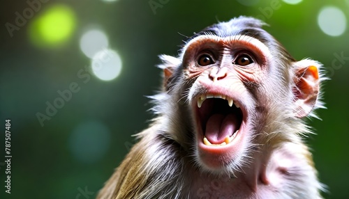  monkey with its mouth wide open photo