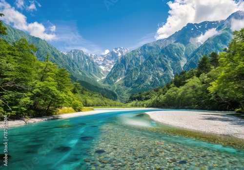 River Flowing Through Lush Green Forest