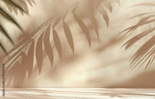 Shadow of Palm Tree Leaves on Wall