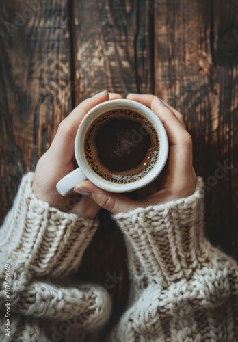 Woman Holding a Cup of Coffee