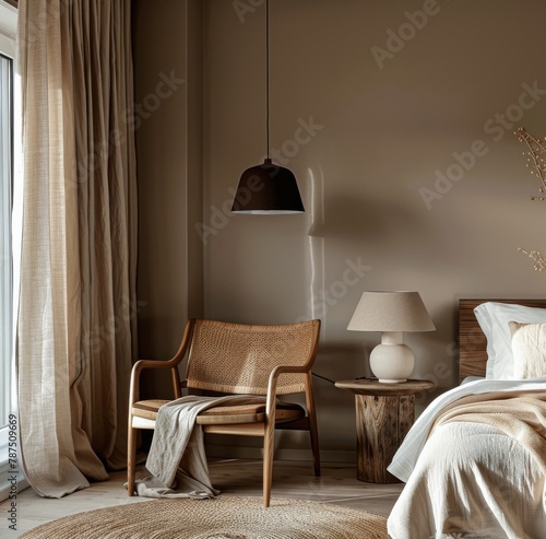 Bedroom With Bed, Chair, and Window