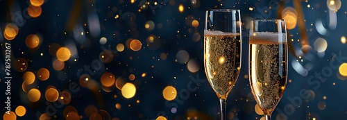Two Glasses of Champagne on Table