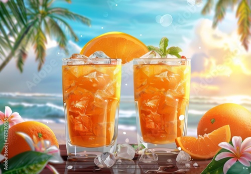 Glasses Filled With Orange Slices