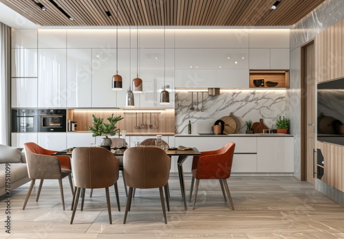 Modern Living Room With Couch, Table, and TV