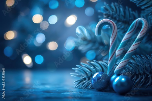 Candy canes tucked into Christmas trees or served with hot cocoa added a sweet, peppermint twist to the holiday closeup photo