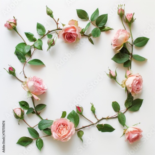 Pink Roses Arranged in Heart Shape
