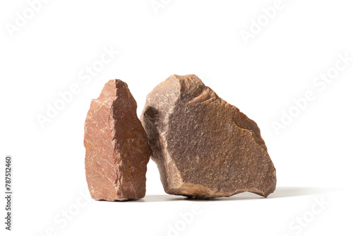 pink stone on a white background with shadow