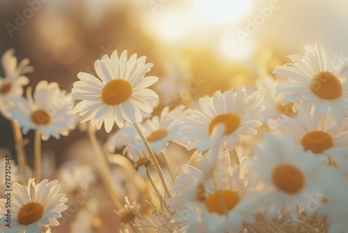 Daisies Clustered in Grass