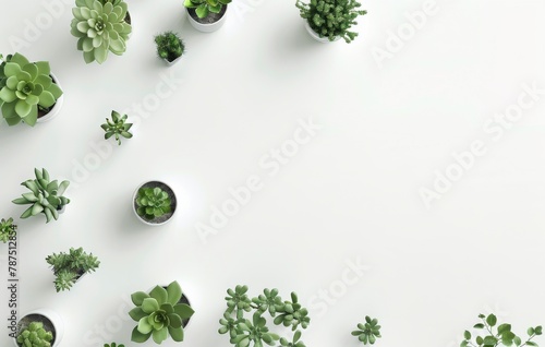 Group of Succulents on White Surface photo