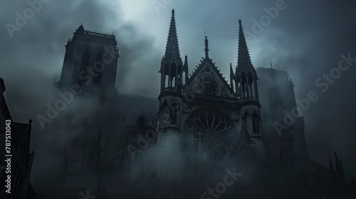 A gothic cathedral shrouded in darkness  AI generated illustration © ArtStage
