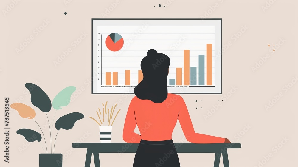 A minimalist chart tracking company growth AI generated illustration A minimalist chart tracking company growth AI generated illustration