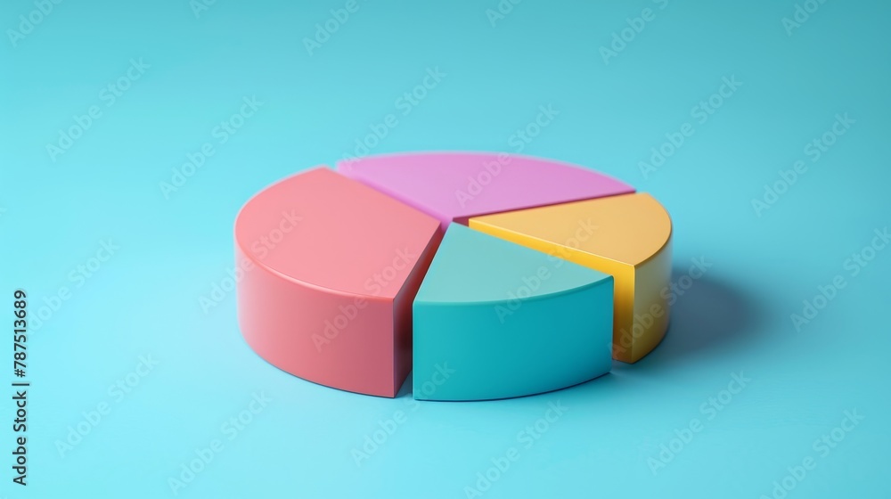 Obraz premium A minimalist pie chart showing revenue distribution AI generated illustration