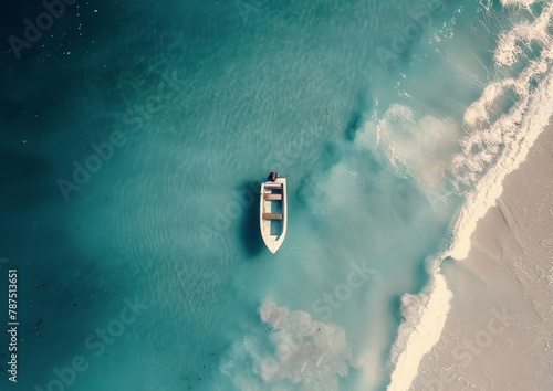 Small Boat Sailing in Ocean