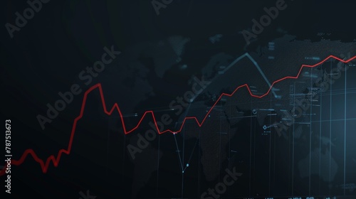 A minimalist line graph showing market fluctuations AI generated illustration