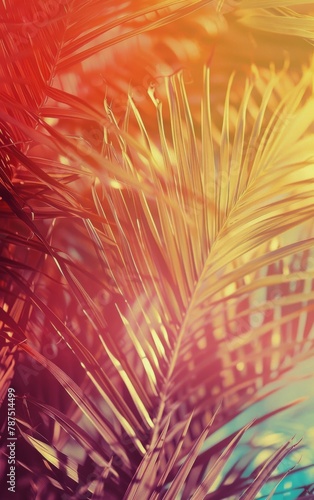 Close Up of Palm Tree With Blurry Background